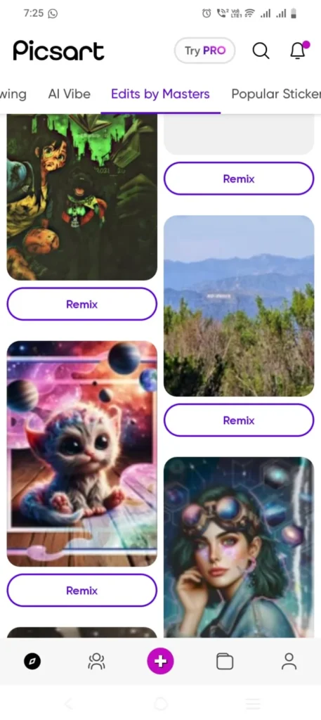 PicsArt Mod APK full user interface overview 2026 version
